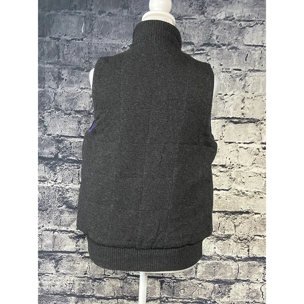 Tory Burch Vest Womens XS Gray Wool Cashmere Quilted Puffer Zip